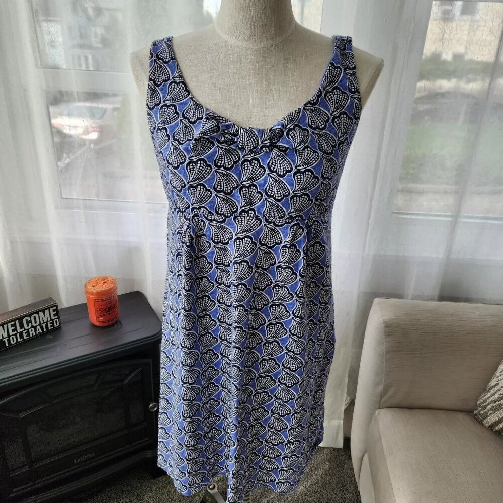 Boden Navy Blue Seashell Claire Slub Knit Summer Dress Womens Size 8L